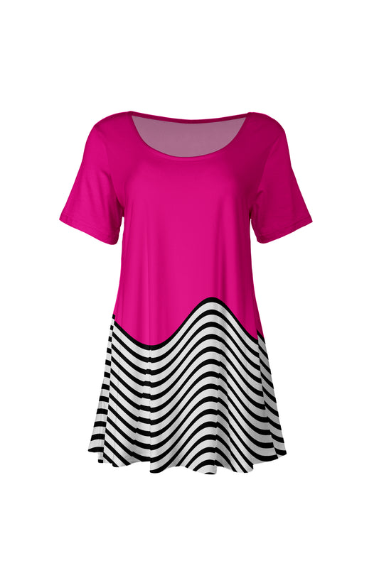 Flowy ,Comfortable Tunic-Pink
