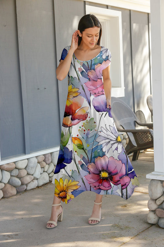 Beautiful Printed Women's Maxi Dress-LKD2500342 Orange Levenda