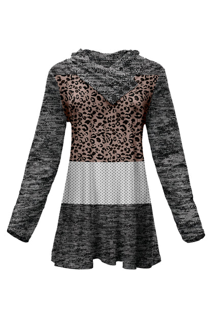 Classic Cowl Neck Tunic-Black White Fixed Floral