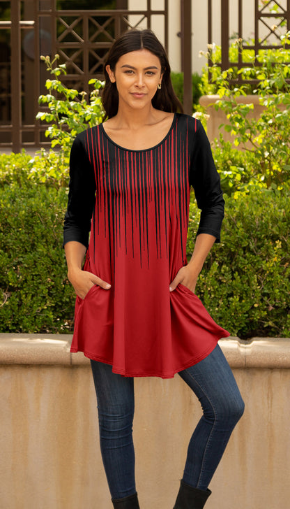 Holiday Tunics-Black Red