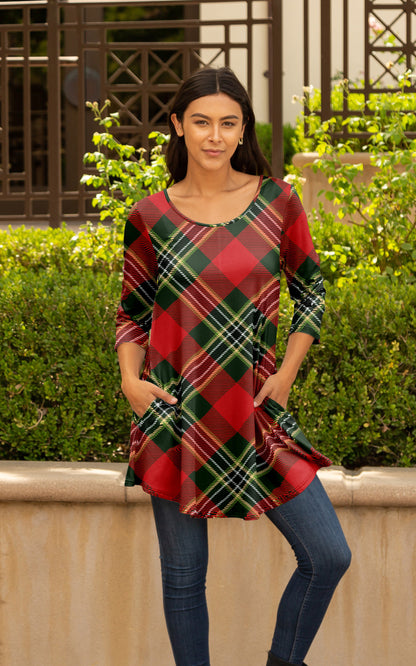Holiday Tunics-Black Red