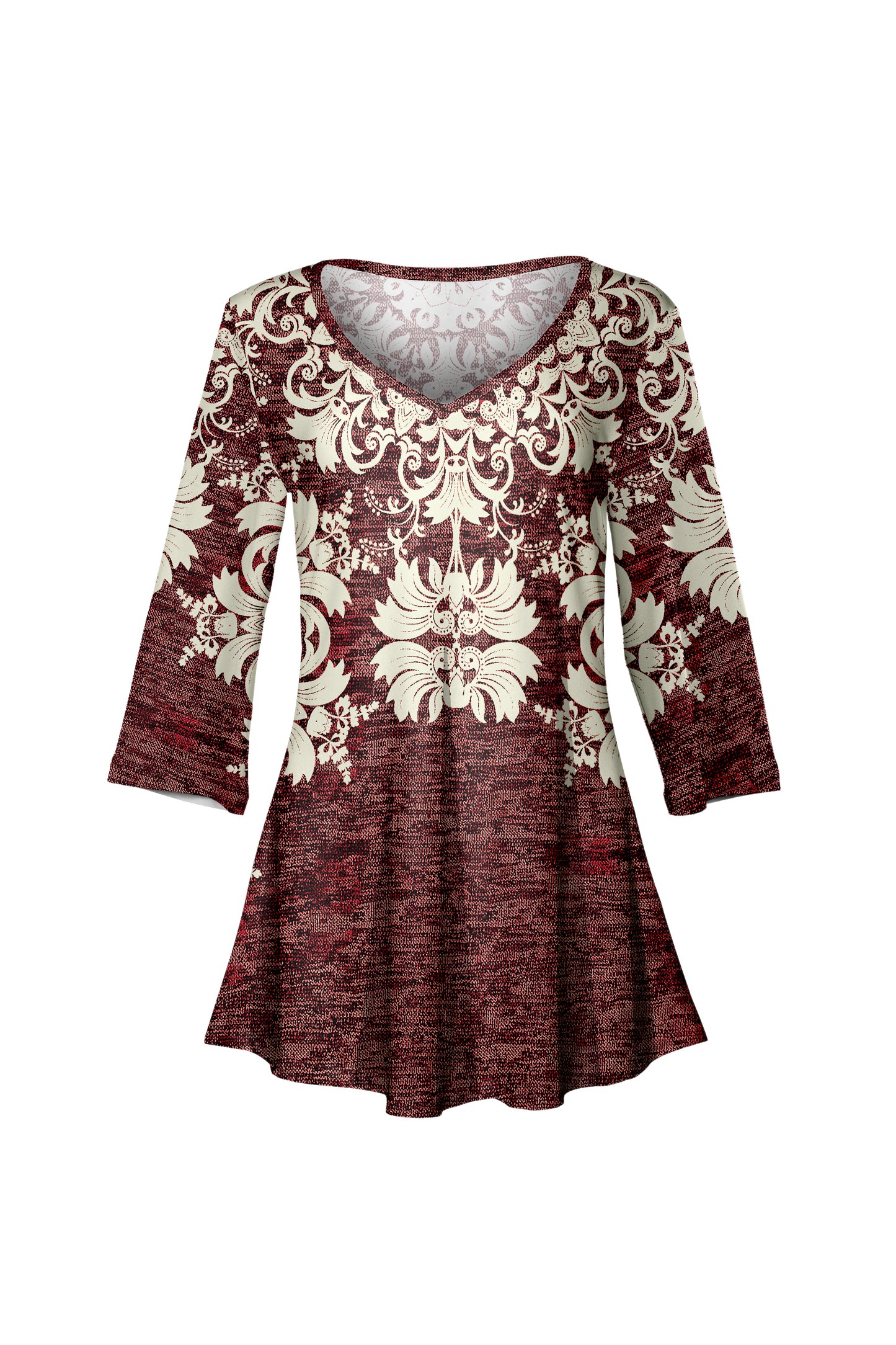 V-Collar Tunic-Black White