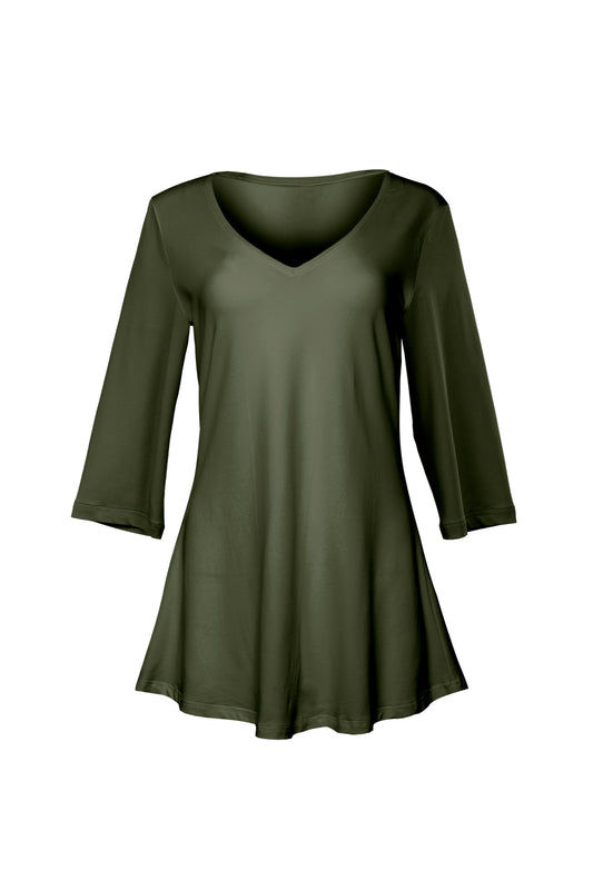 V-collar Tunic-Olive
