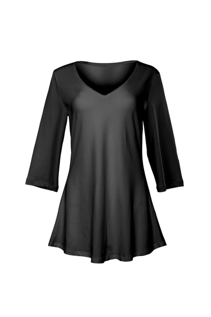 V-collar Tunic-Black