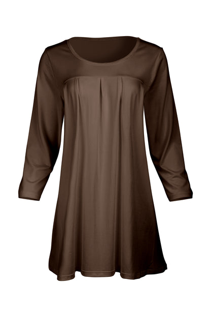 Elegant Front-Pleat Tunic-Olive