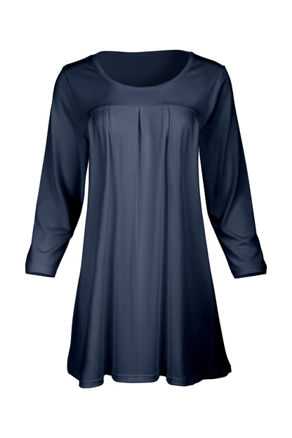 Elegant Front-Pleat Tunic-Olive