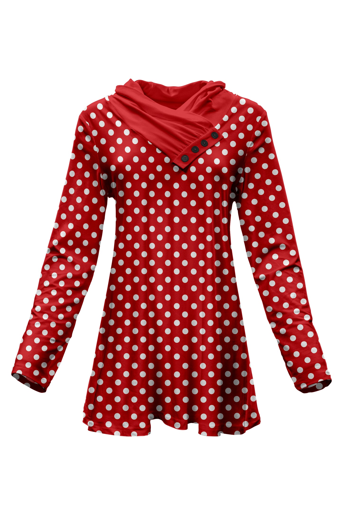 Classic Buttons Collar Tunic-Green Multi