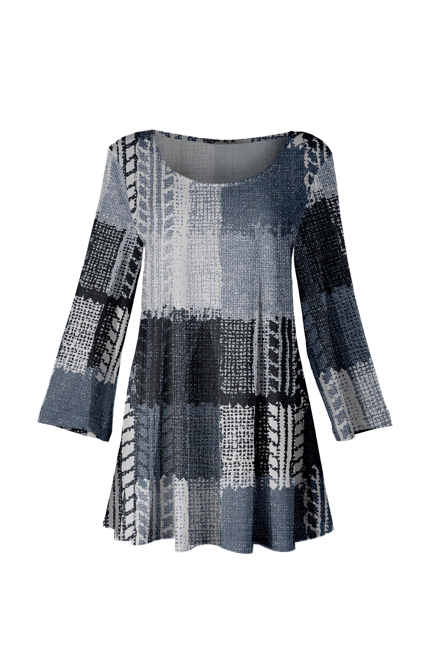 Bold Print Tunic-Black Red White