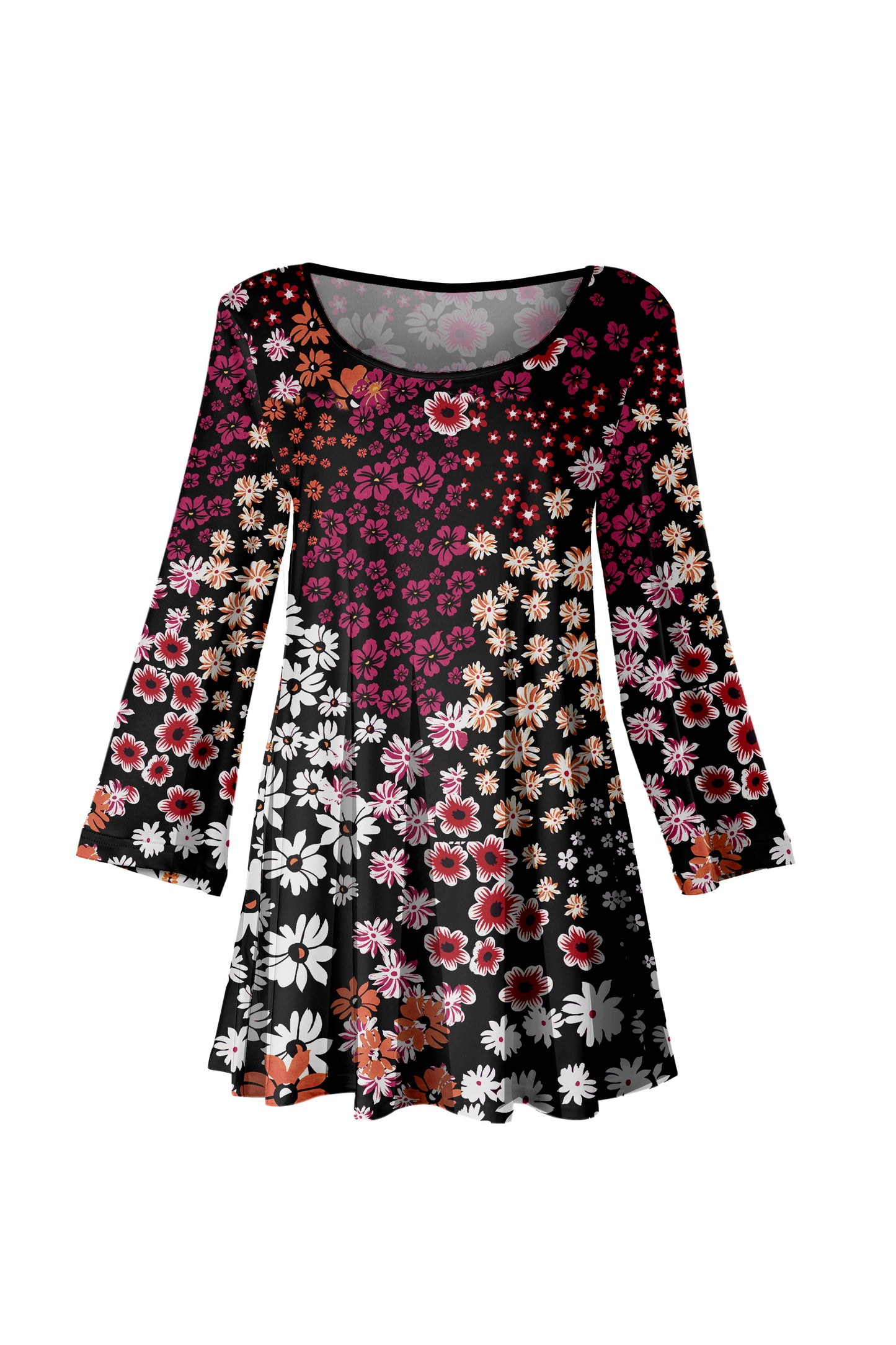 Bold Print Tunic-Black Red White