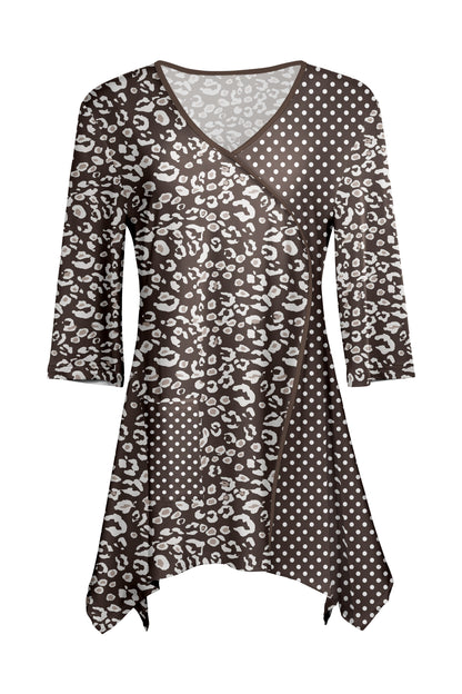 Contrast Patch Front Tunic-Blue Multi