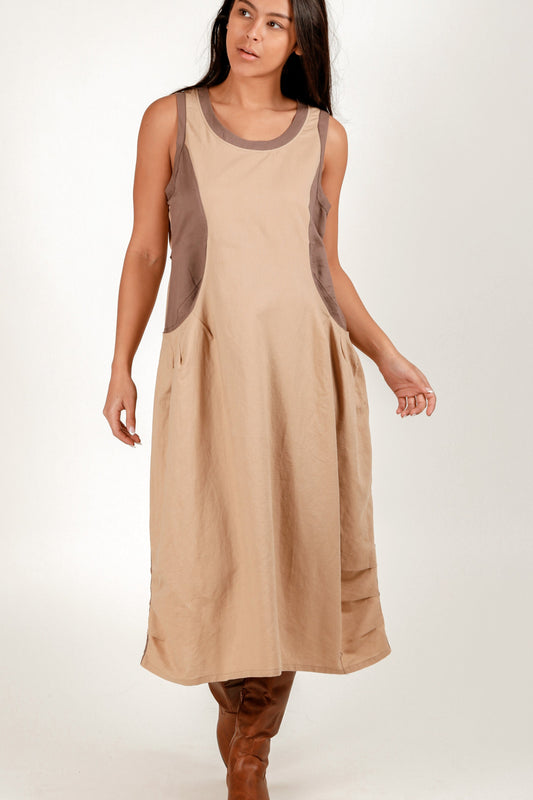 100% Linen Vintage-Inspired Dress (sku#LN2400028 )