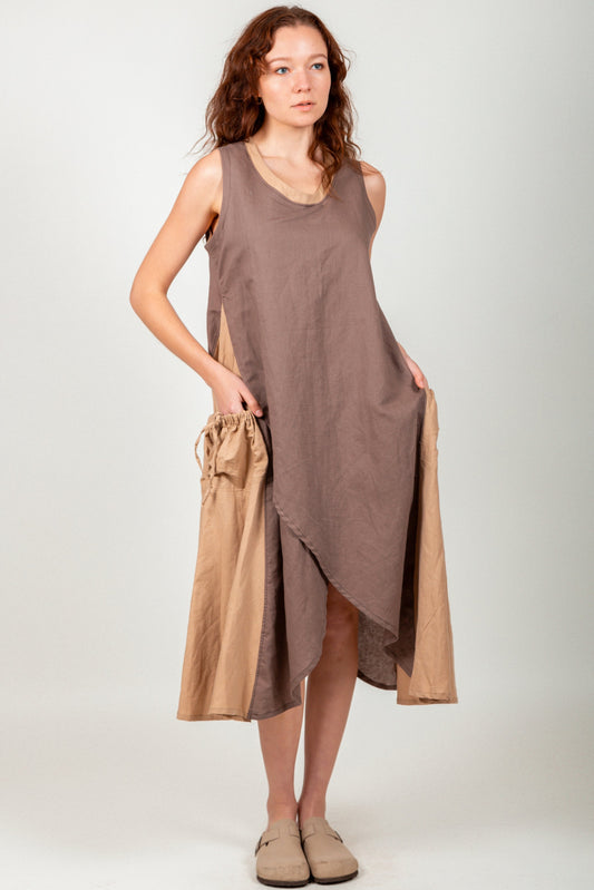 Earthy Elegance Layered Maxi Dress  ( sku #LN2400029 )