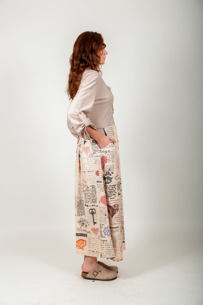 Wildflower Charm Cotton Maxi Dress (D240019T Navy )