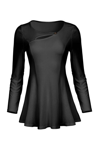 3-Piece Patched Front Tunic-Brown Multi