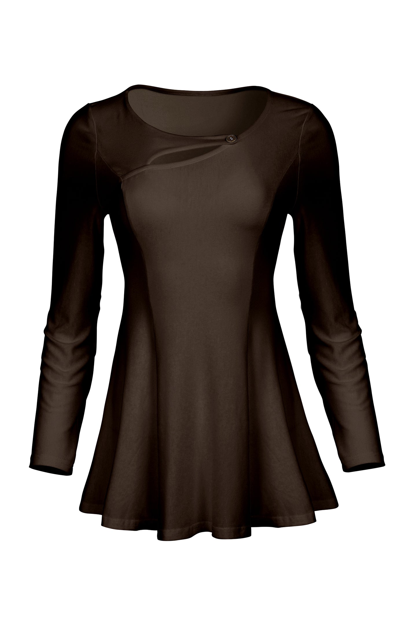 3-Piece Patched Front Tunic-Brown Multi