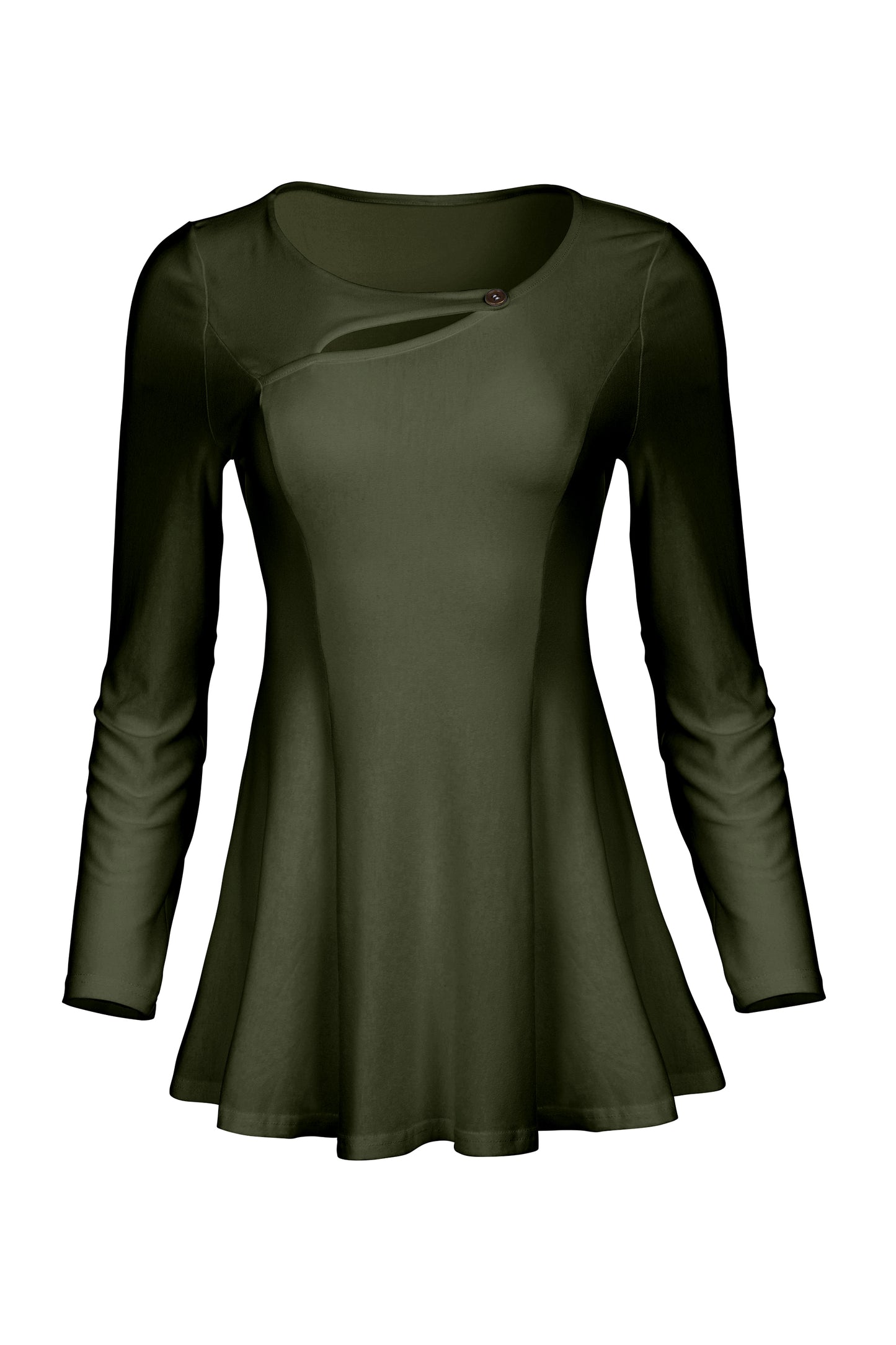 3-Piece Patched Front Tunic-Brown Multi