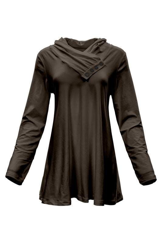 Classic Buttons Collar -Brown