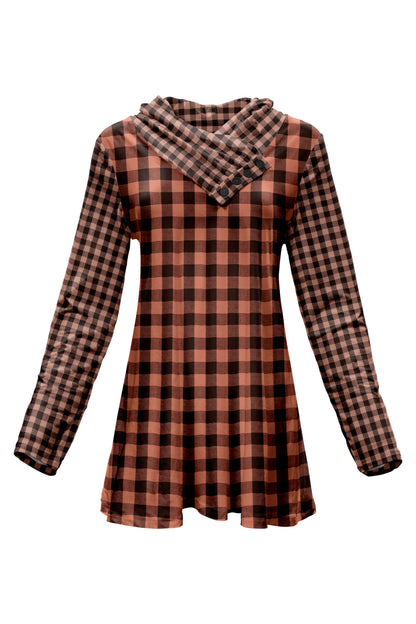 Classic Buttons Collar Tunic- Grey Green
