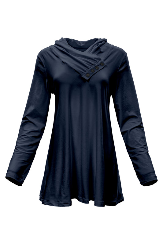 Classic Buttons Collar -Navy