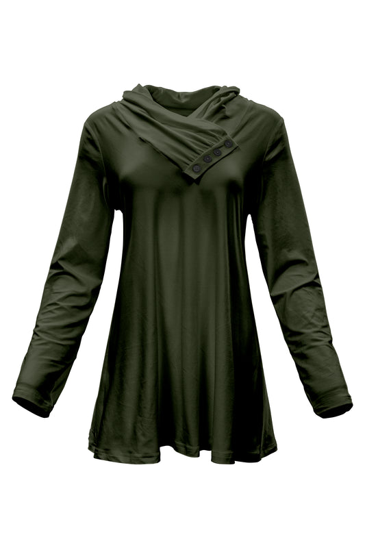 Classic Buttons Collar -Olive