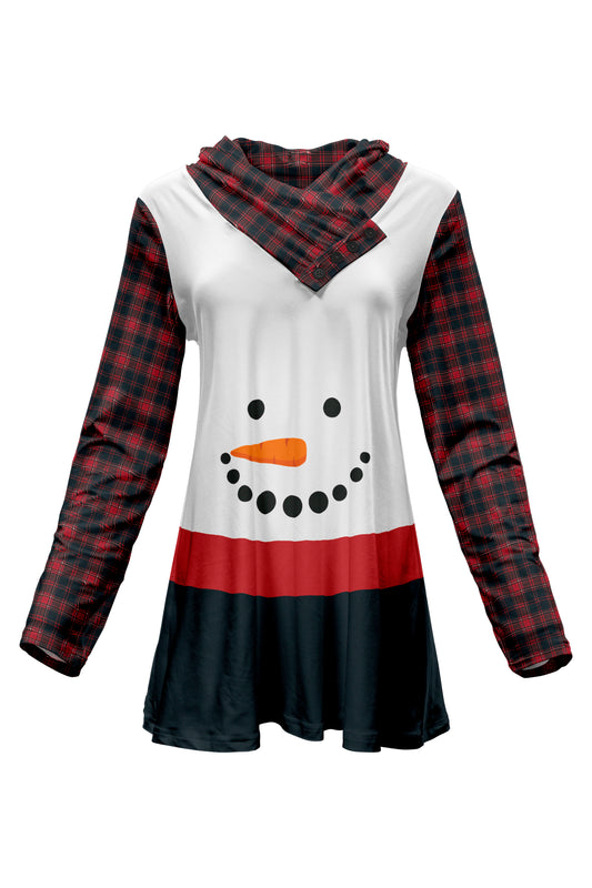 Classic Buttons Collar Tunic- Red, White, Black