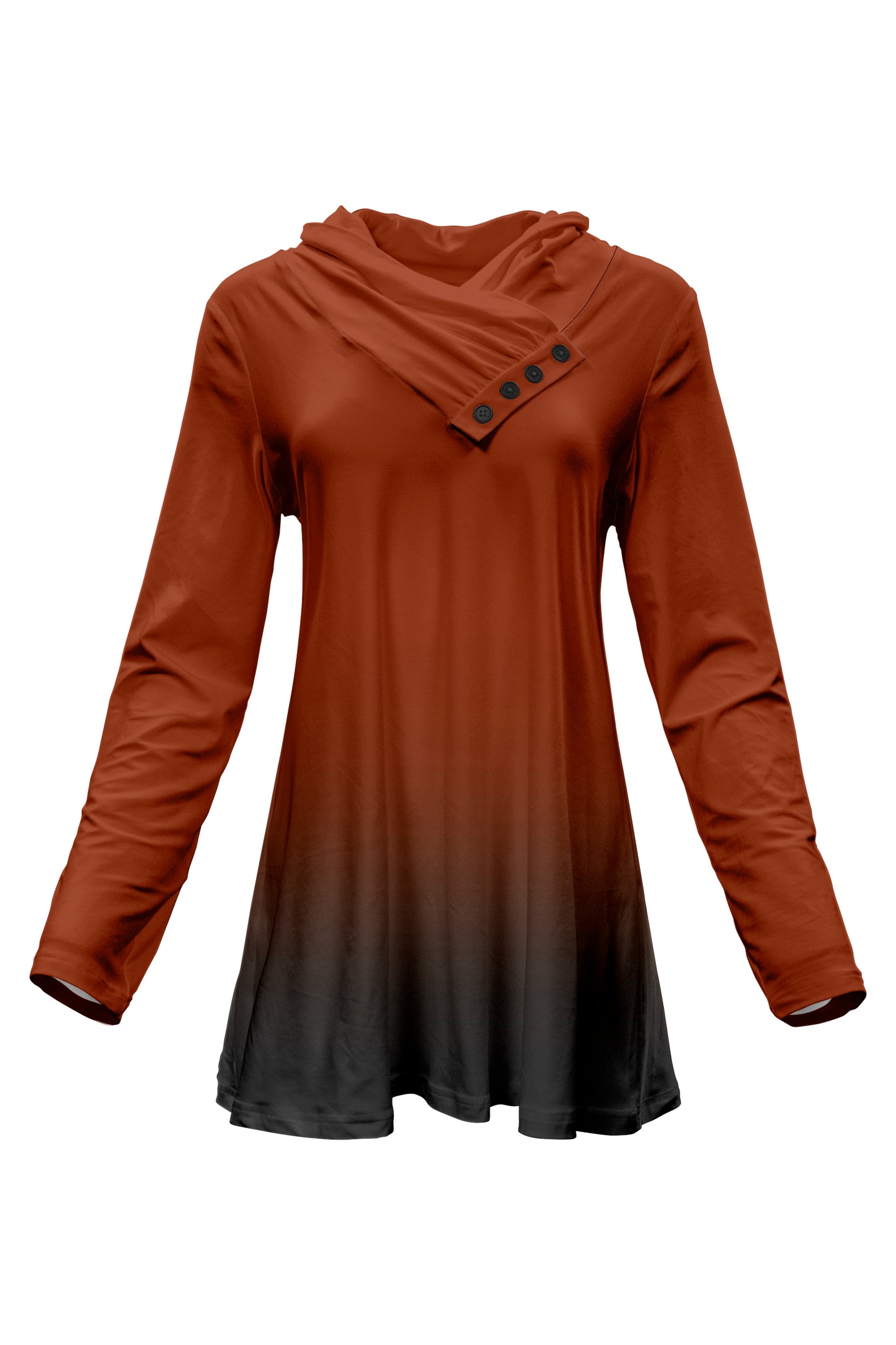 Classic Buttons Collar Tunic- Grey Green