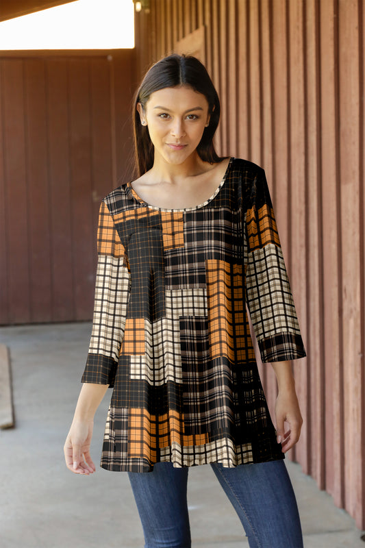 Holiday Tunics-Orange Black