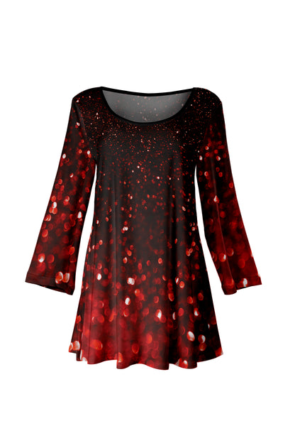 Bold Prints Tunic-Black Red Boho