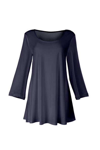 Everyday Solid Knit Tunic-Brown
