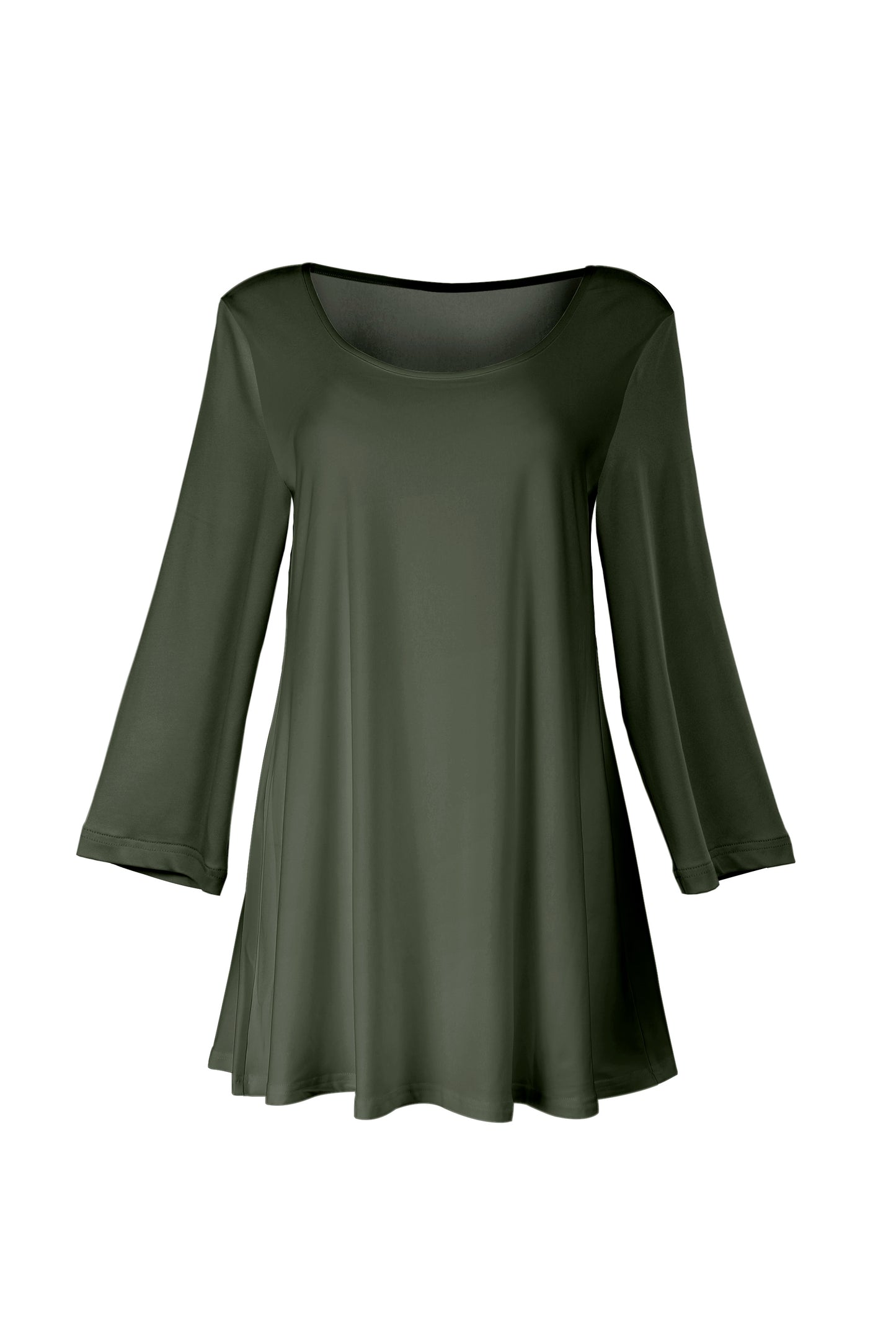 Everyday Solid Knit Tunic-Brown