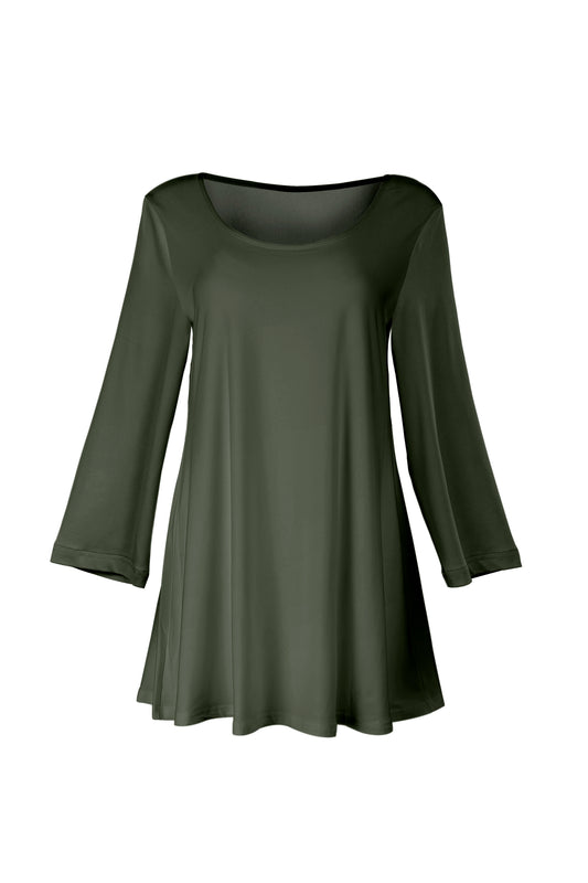 Everyday Solid Knit Tunic-Olive