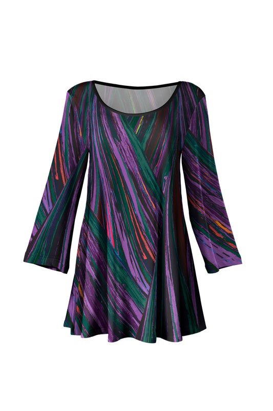Bold Prints Tunic-Black Purple