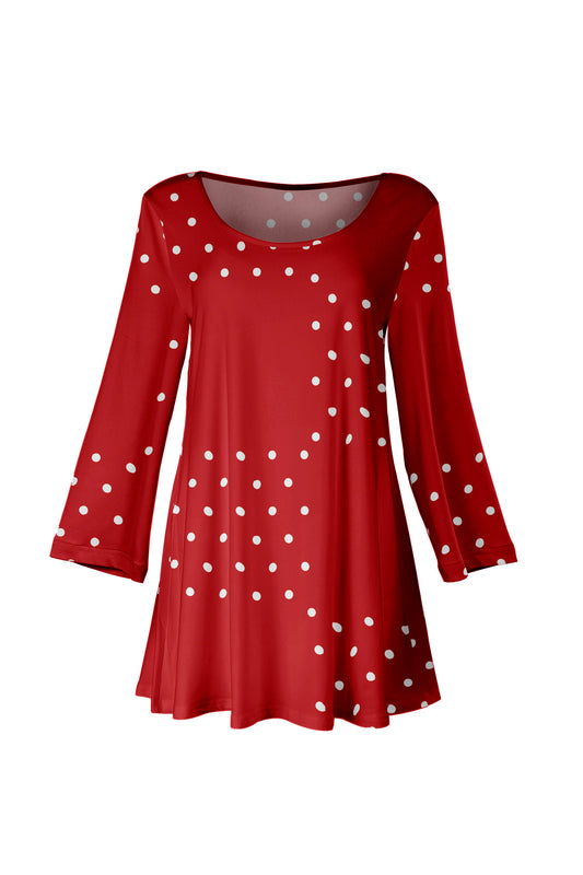 Bold Print Tunic-Red White