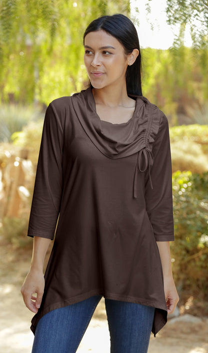 Unique Collar Tunic-Olive