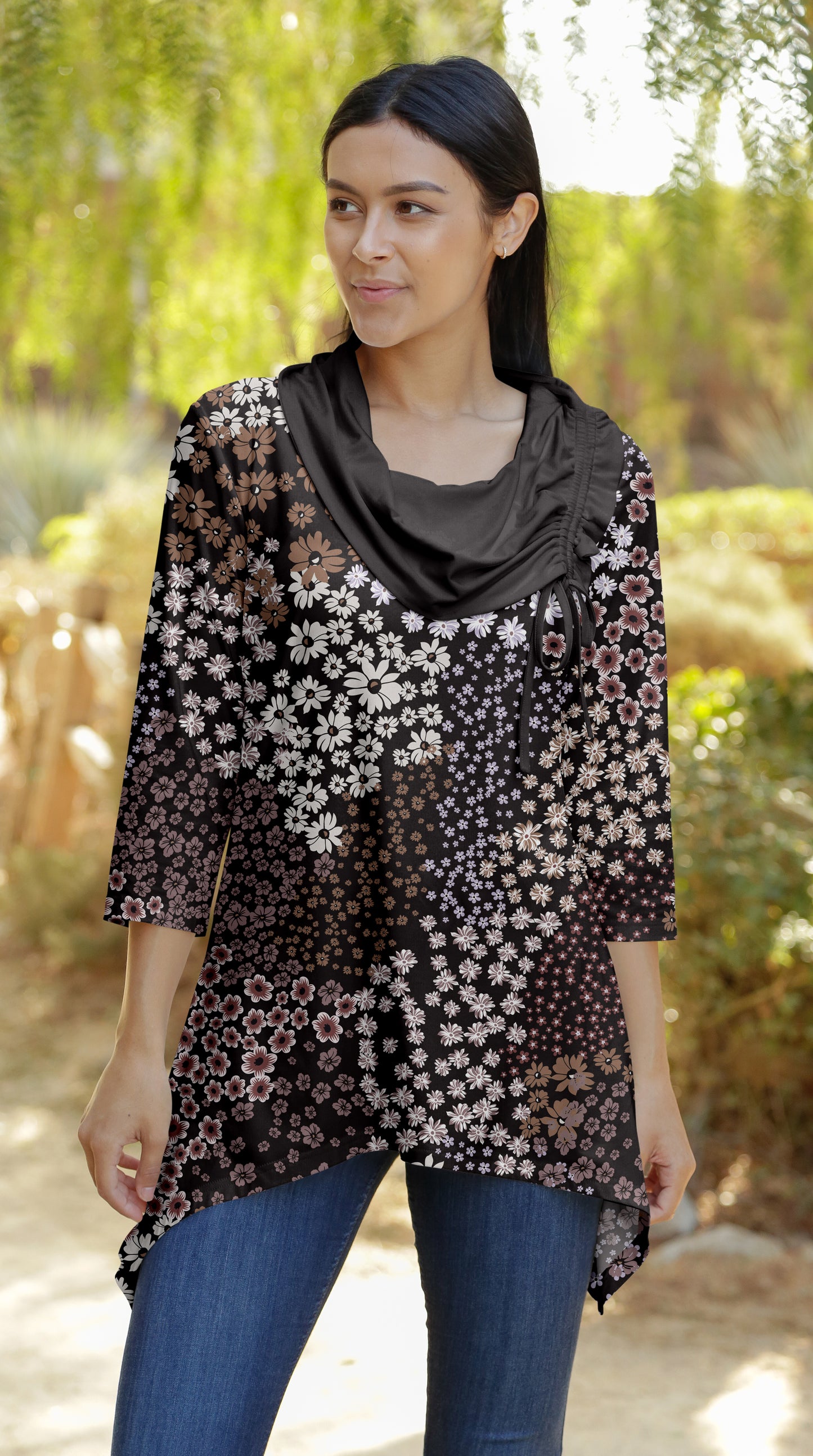 Unique Collar Tunic-Olive