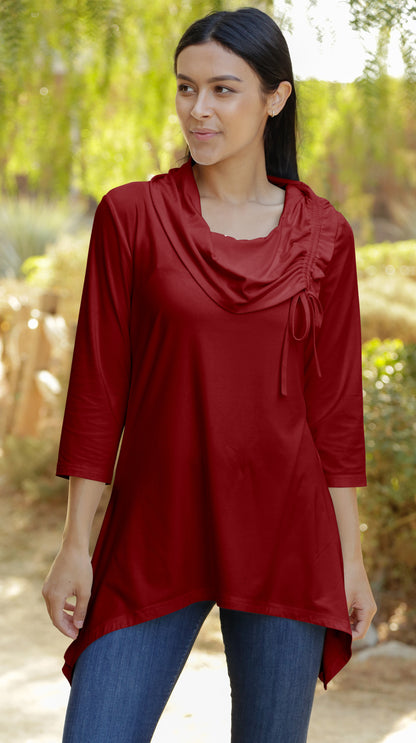 Unique Collar Tunic-Olive