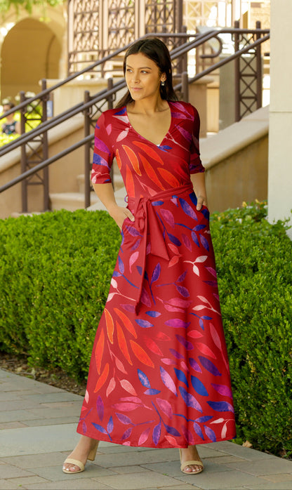 Resort-Ready Maxi Dress with Beautiful Prints-M20180073-2 Rust Beige