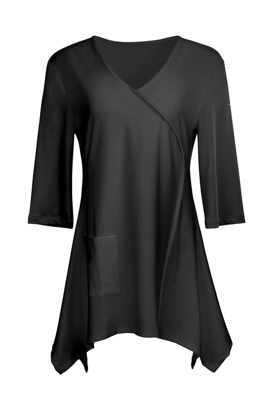 Everyday Solid Knit Tunic-Black