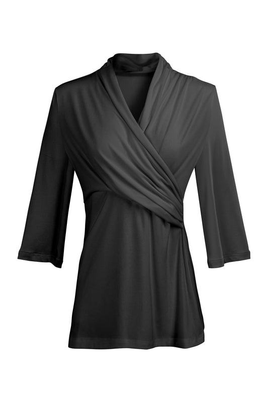 Everyday Solid Knit Tunic-Black