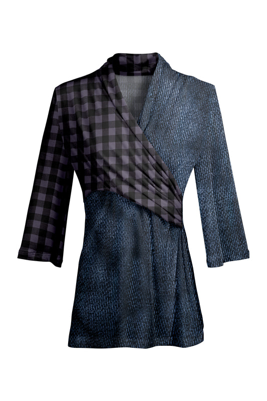 Bold Contrast Print Tunic-Blue Multi