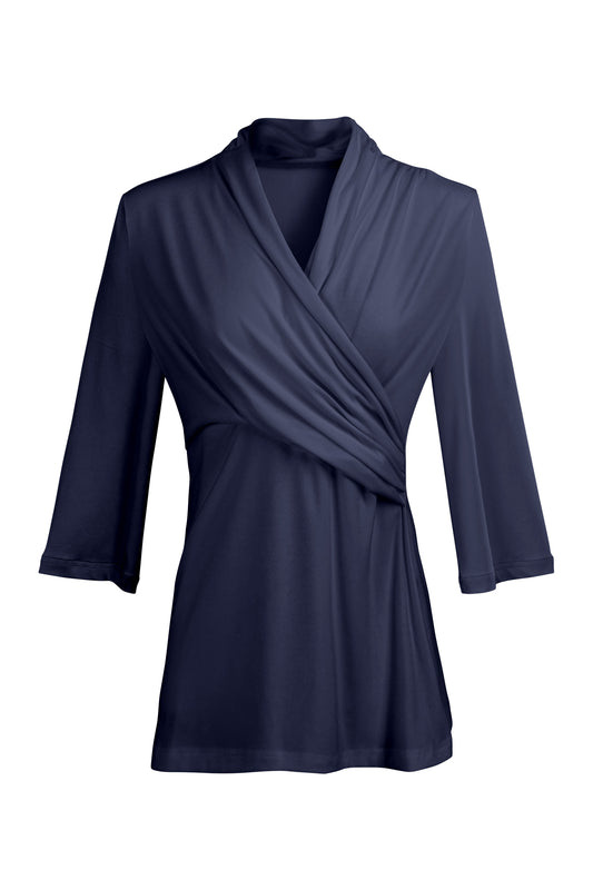 Everyday Solid Knit Tunic-Navy