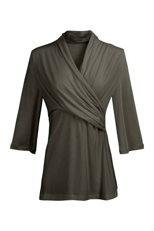 Everyday Solid Knit Tunic-Olive