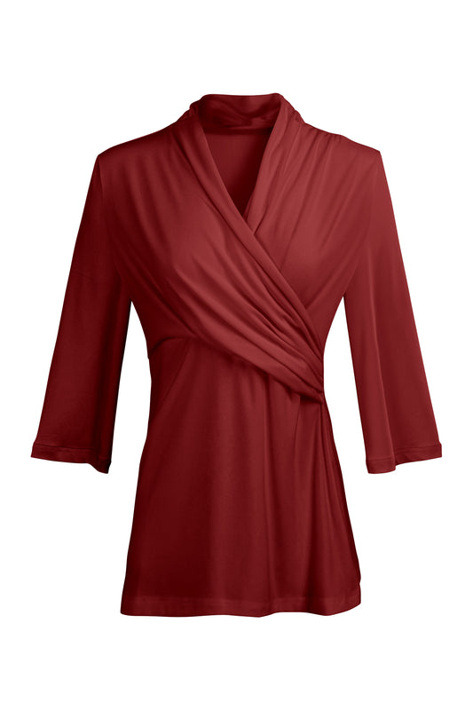 Everyday Solid Knit Tunic-Red