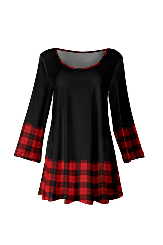Bold Prints Tunic-Black Red