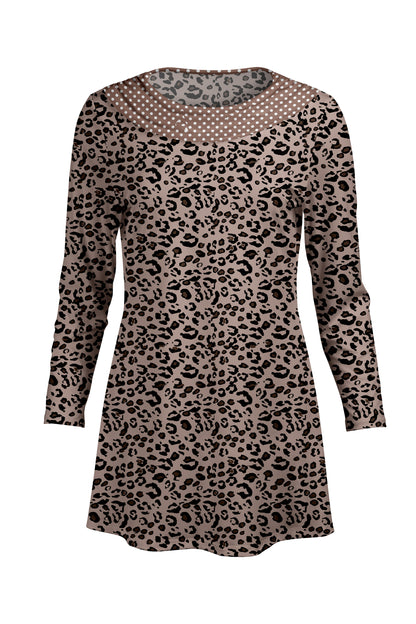 Cowl-Neck Printed Tunic-Black White Floral