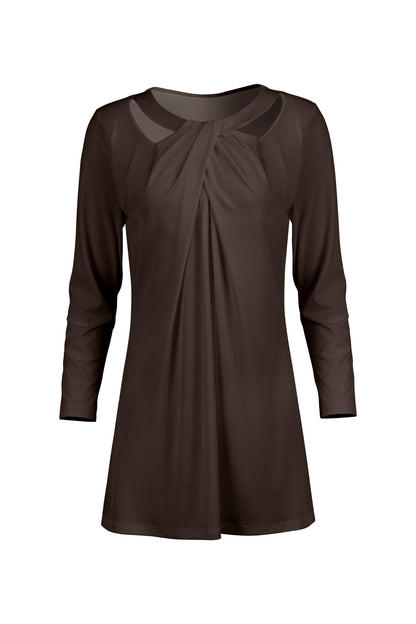 Front Twist Patched Tunic- Olive