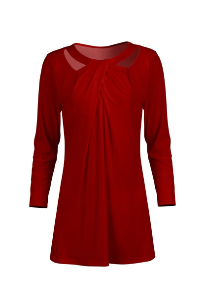 Front Twist Patched Tunic- Olive