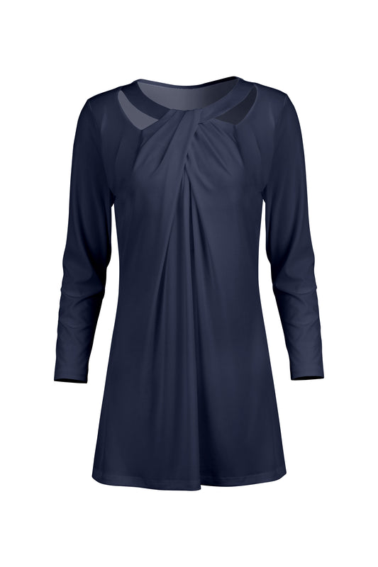 Front Twist Patched Tunic- Navy