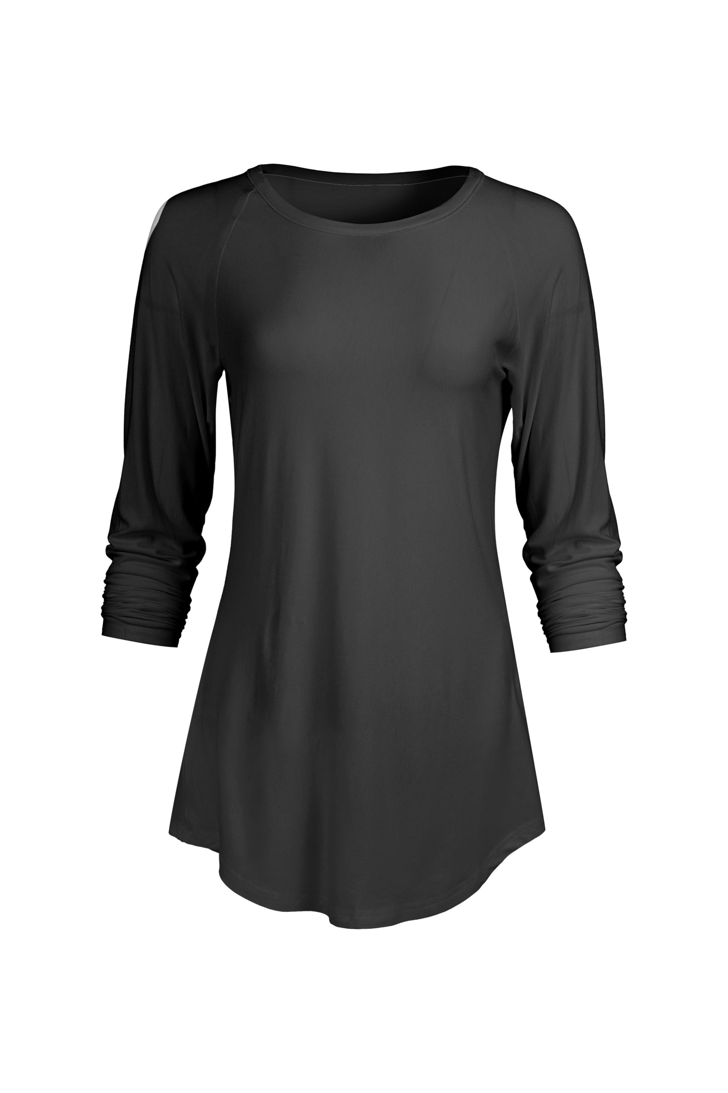 Bold Contrast Raglan Sleeve Tunic-Olive