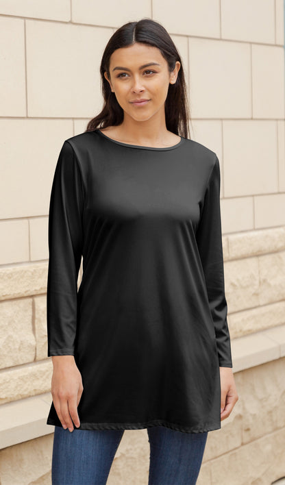 Bold Print Flowy Tunic-Black White